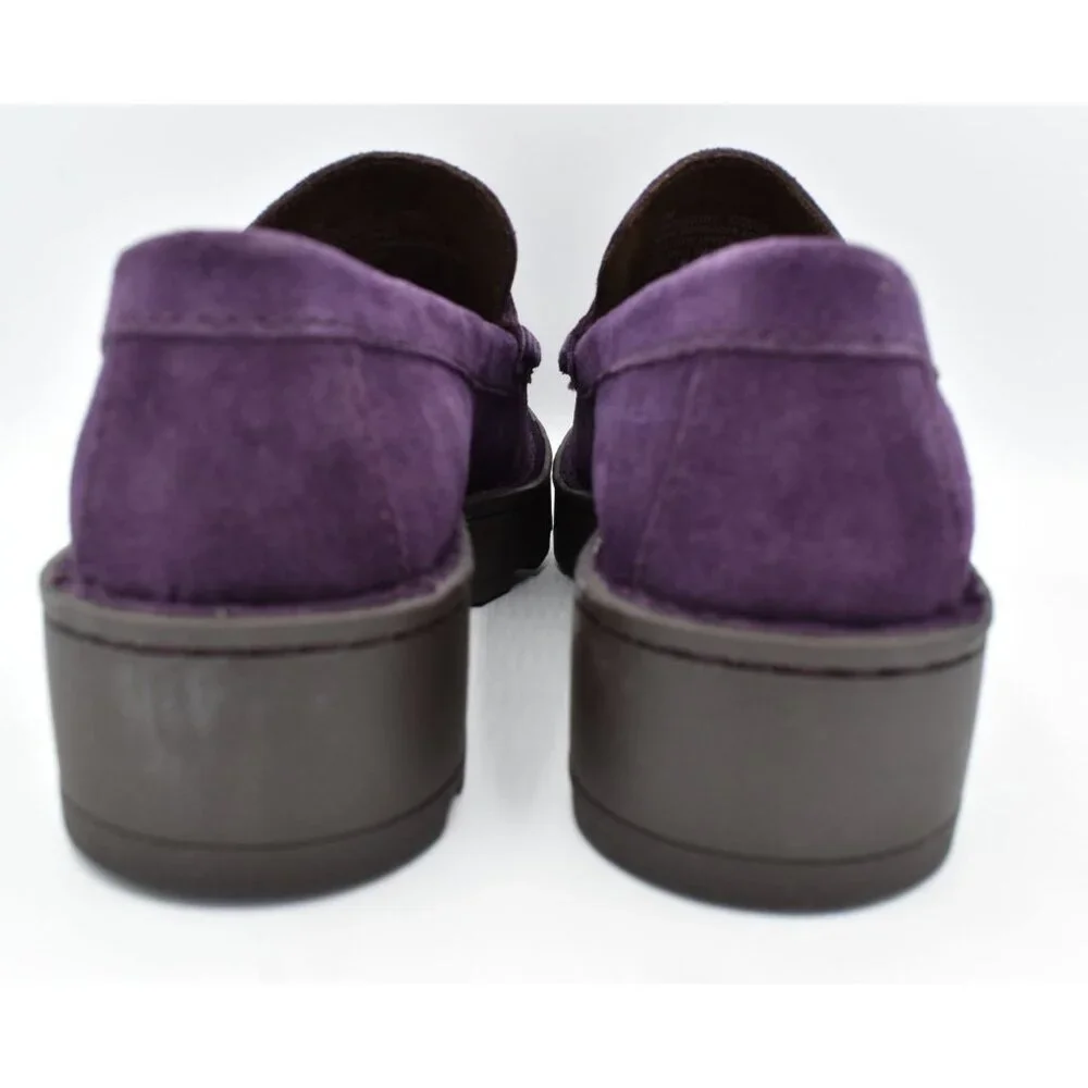 Born‎ Womens Size 7 Capri Tassel Purple Suede Platform Loafers